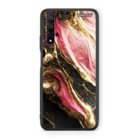 Thumbnail for Huawei Nova 5T Glamorous Pink Marble θήκη από τη Smartfits με σχέδιο στο πίσω μέρος και μαύρο περίβλημα | Smartphone case with colorful back and black bezels by Smartfits