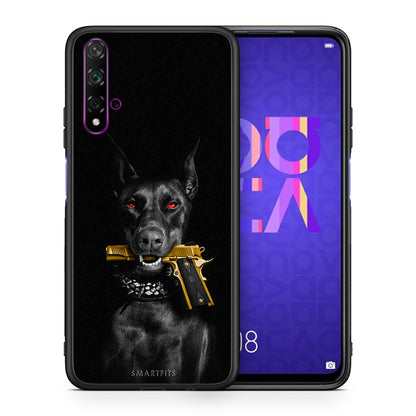 Θήκη Αγίου Βαλεντίνου Huawei Nova 5T / Honor 20 Golden Gun από τη Smartfits με σχέδιο στο πίσω μέρος και μαύρο περίβλημα | Huawei Nova 5T / Honor 20 Golden Gun case with colorful back and black bezels