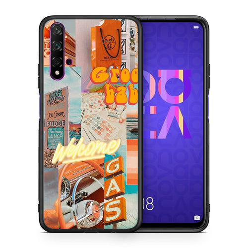 Θήκη Αγίου Βαλεντίνου Huawei Nova 5T / Honor 20 Groovy Babe από τη Smartfits με σχέδιο στο πίσω μέρος και μαύρο περίβλημα | Huawei Nova 5T / Honor 20 Groovy Babe case with colorful back and black bezels