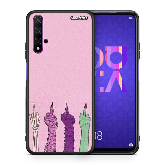 Θήκη Huawei Nova 5T / Honor 20 Halloween Be A Lady από τη Smartfits με σχέδιο στο πίσω μέρος και μαύρο περίβλημα | Huawei Nova 5T / Honor 20 Halloween Be A Lady case with colorful back and black bezels
