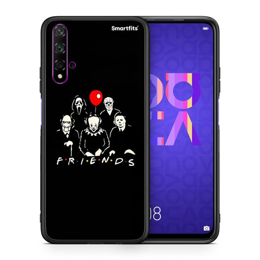 Θήκη Huawei Nova 5T / Honor 20 Halloween Friends από τη Smartfits με σχέδιο στο πίσω μέρος και μαύρο περίβλημα | Huawei Nova 5T / Honor 20 Halloween Friends case with colorful back and black bezels