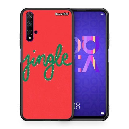 Θήκη Huawei Nova 5T/Honor 20 Jingle Xmas από τη Smartfits με σχέδιο στο πίσω μέρος και μαύρο περίβλημα | Huawei Nova 5T/Honor 20 Jingle Xmas case with colorful back and black bezels