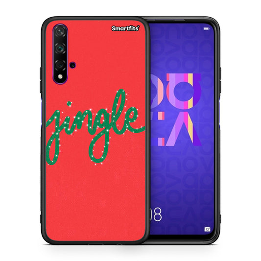 Θήκη Huawei Nova 5T/Honor 20 Jingle Xmas από τη Smartfits με σχέδιο στο πίσω μέρος και μαύρο περίβλημα | Huawei Nova 5T/Honor 20 Jingle Xmas case with colorful back and black bezels
