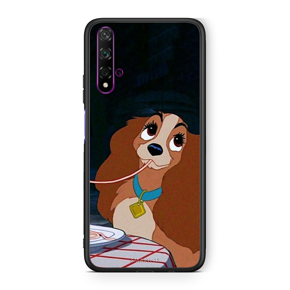 Huawei Nova 5T Lady And Tramp 2 Θήκη Αγίου Βαλεντίνου από τη Smartfits με σχέδιο στο πίσω μέρος και μαύρο περίβλημα | Smartphone case with colorful back and black bezels by Smartfits