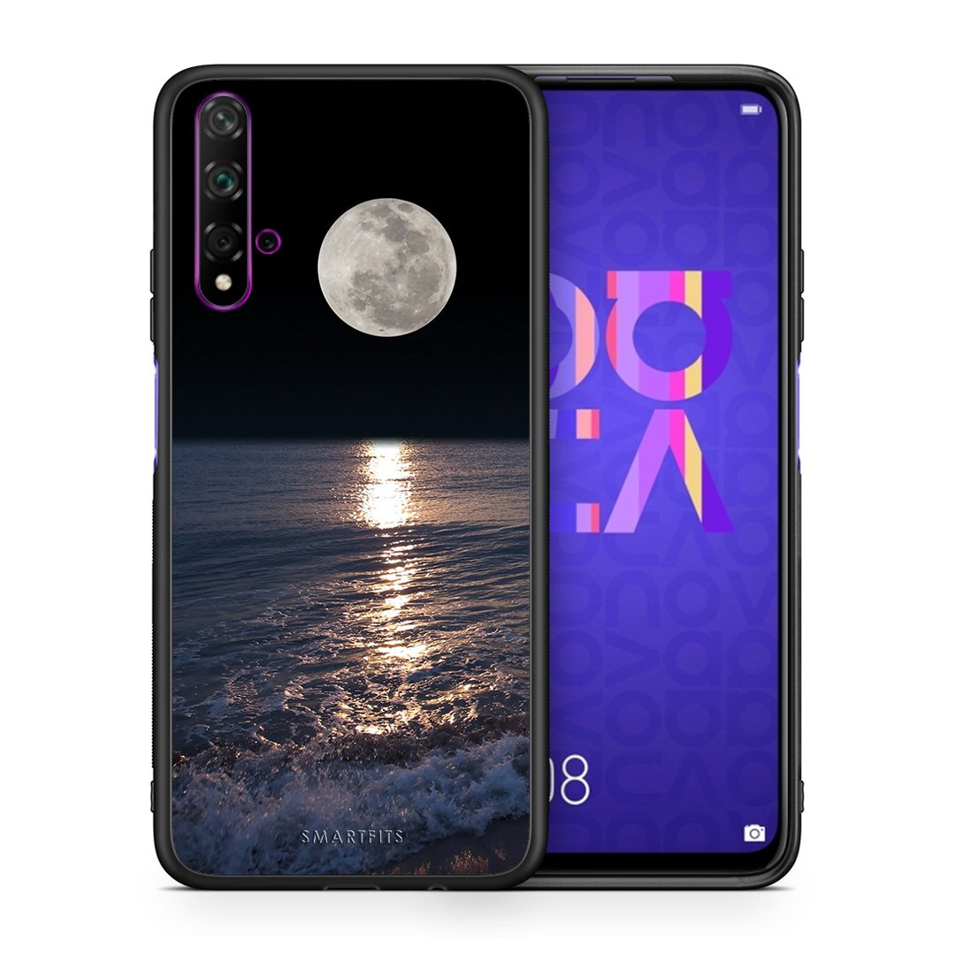 Θήκη Huawei Nova 5T/Honor 20 Moon Landscape από τη Smartfits με σχέδιο στο πίσω μέρος και μαύρο περίβλημα | Huawei Nova 5T/Honor 20 Moon Landscape case with colorful back and black bezels