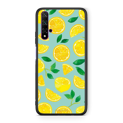 Huawei Nova 5T Lemons θήκη από τη Smartfits με σχέδιο στο πίσω μέρος και μαύρο περίβλημα | Smartphone case with colorful back and black bezels by Smartfits