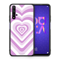 Thumbnail for Θήκη Huawei Nova 5T/Honor 20 Lilac Hearts από τη Smartfits με σχέδιο στο πίσω μέρος και μαύρο περίβλημα | Huawei Nova 5T/Honor 20 Lilac Hearts case with colorful back and black bezels