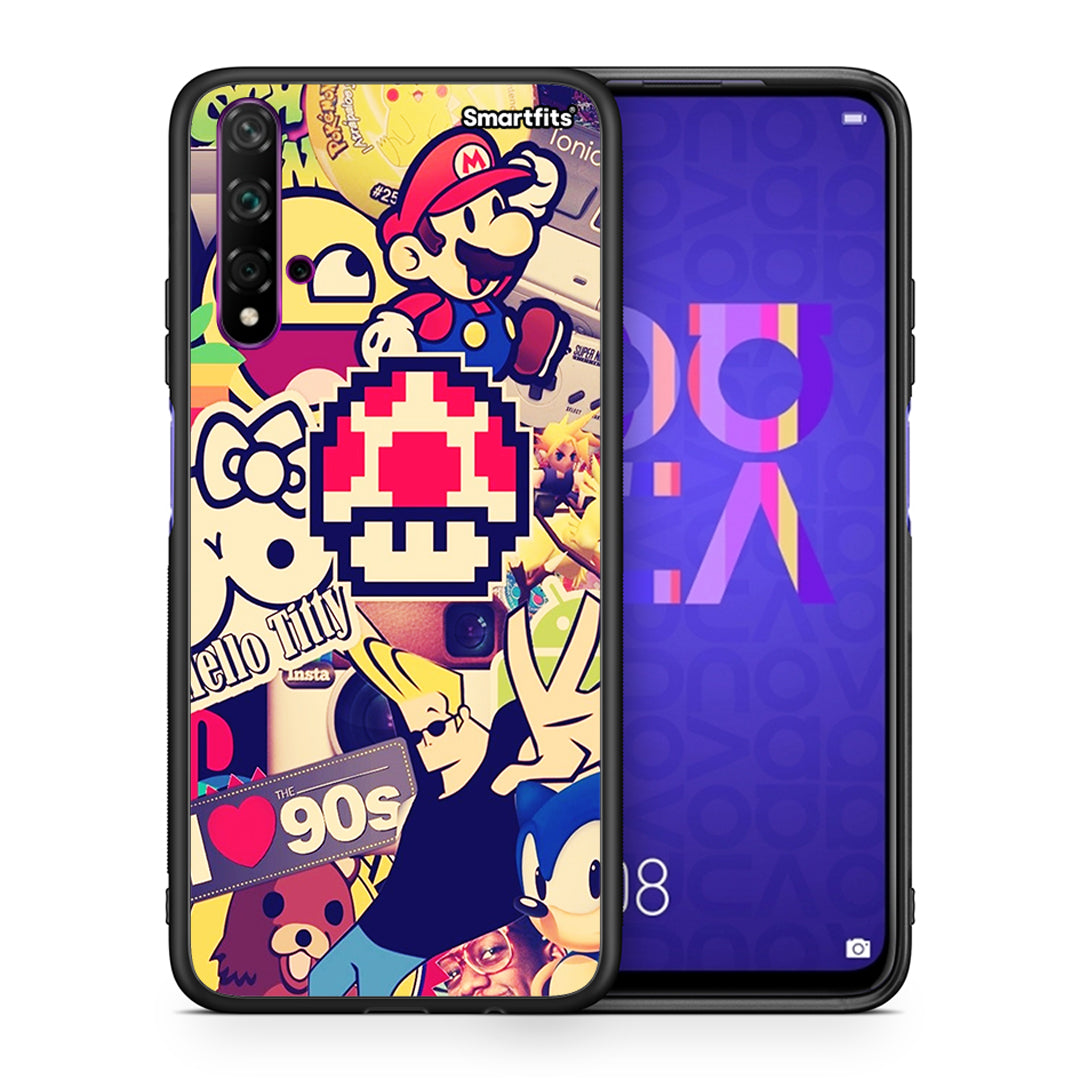 Θήκη Huawei Nova 5T/Honor 20 Love The 90s από τη Smartfits με σχέδιο στο πίσω μέρος και μαύρο περίβλημα | Huawei Nova 5T/Honor 20 Love The 90s case with colorful back and black bezels
