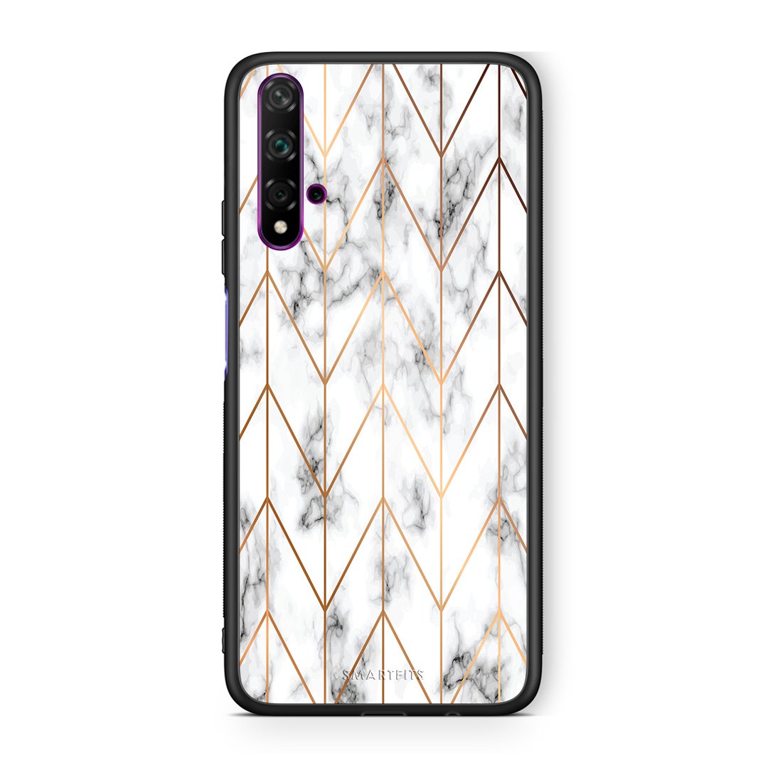 44 - Huawei Nova 5T  Gold Geometric Marble case, cover, bumper