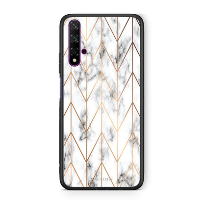 44 - Huawei Nova 5T  Gold Geometric Marble case, cover, bumper