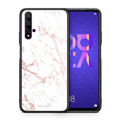 Θήκη Huawei Nova 5T/Honor 20 Pink Splash Marble από τη Smartfits με σχέδιο στο πίσω μέρος και μαύρο περίβλημα | Huawei Nova 5T/Honor 20 Pink Splash Marble case with colorful back and black bezels