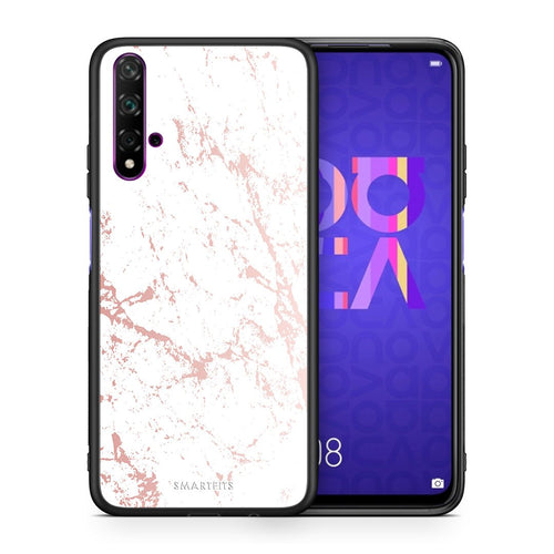 Θήκη Huawei Nova 5T/Honor 20 Pink Splash Marble από τη Smartfits με σχέδιο στο πίσω μέρος και μαύρο περίβλημα | Huawei Nova 5T/Honor 20 Pink Splash Marble case with colorful back and black bezels