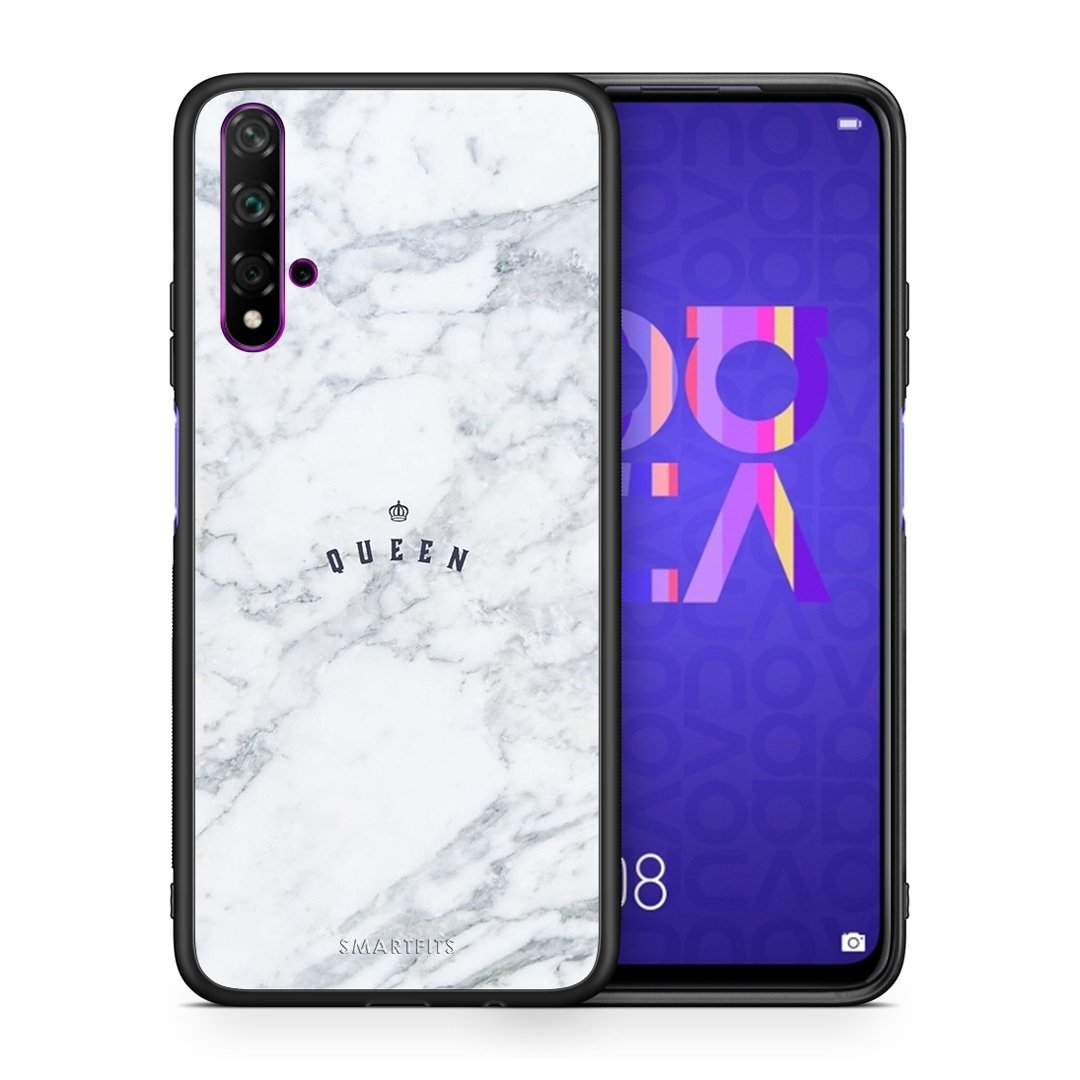 Θήκη Huawei Nova 5T/Honor 20 Queen Marble από τη Smartfits με σχέδιο στο πίσω μέρος και μαύρο περίβλημα | Huawei Nova 5T/Honor 20 Queen Marble case with colorful back and black bezels