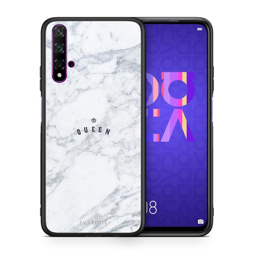 Θήκη Huawei Nova 5T/Honor 20 Queen Marble από τη Smartfits με σχέδιο στο πίσω μέρος και μαύρο περίβλημα | Huawei Nova 5T/Honor 20 Queen Marble case with colorful back and black bezels