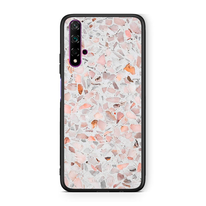 Huawei Nova 5T Marble Terrazzo θήκη από τη Smartfits με σχέδιο στο πίσω μέρος και μαύρο περίβλημα | Smartphone case with colorful back and black bezels by Smartfits