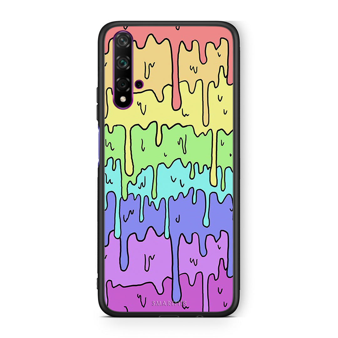 Huawei Nova 5T Melting Rainbow θήκη από τη Smartfits με σχέδιο στο πίσω μέρος και μαύρο περίβλημα | Smartphone case with colorful back and black bezels by Smartfits