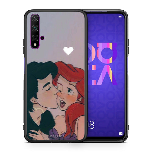 Θήκη Αγίου Βαλεντίνου Huawei Nova 5T / Honor 20 Mermaid Love από τη Smartfits με σχέδιο στο πίσω μέρος και μαύρο περίβλημα | Huawei Nova 5T / Honor 20 Mermaid Love case with colorful back and black bezels