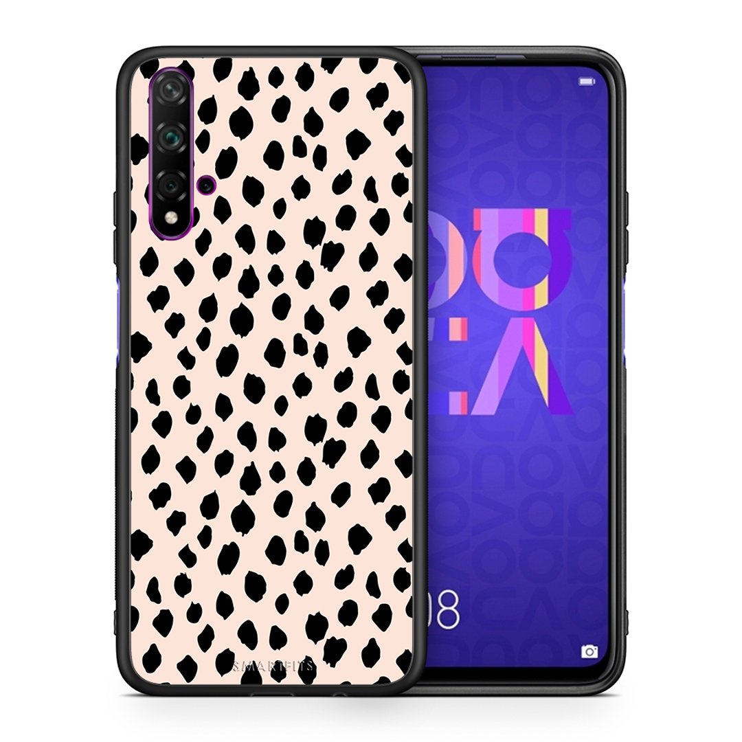 Θήκη Huawei Nova 5T/Honor 20 New Polka Dots από τη Smartfits με σχέδιο στο πίσω μέρος και μαύρο περίβλημα | Huawei Nova 5T/Honor 20 New Polka Dots case with colorful back and black bezels