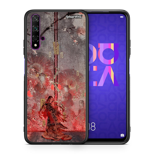 Θήκη Huawei Nova 5T/Honor 20 Nezuko Kamado από τη Smartfits με σχέδιο στο πίσω μέρος και μαύρο περίβλημα | Huawei Nova 5T/Honor 20 Nezuko Kamado case with colorful back and black bezels