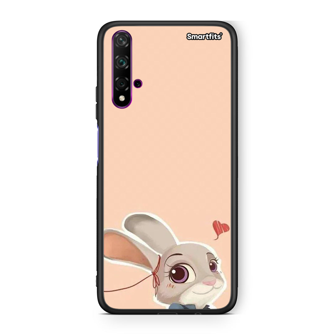 Huawei Nova 5T Nick Wilde And Judy Hopps Love 2 θήκη από τη Smartfits με σχέδιο στο πίσω μέρος και μαύρο περίβλημα | Smartphone case with colorful back and black bezels by Smartfits