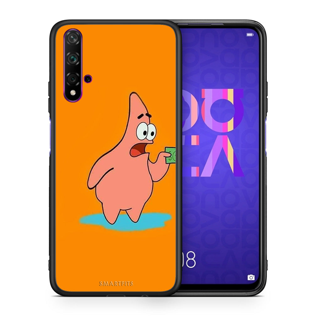 Θήκη Αγίου Βαλεντίνου Huawei Nova 5T / Honor 20 No Money 1 από τη Smartfits με σχέδιο στο πίσω μέρος και μαύρο περίβλημα | Huawei Nova 5T / Honor 20 No Money 1 case with colorful back and black bezels