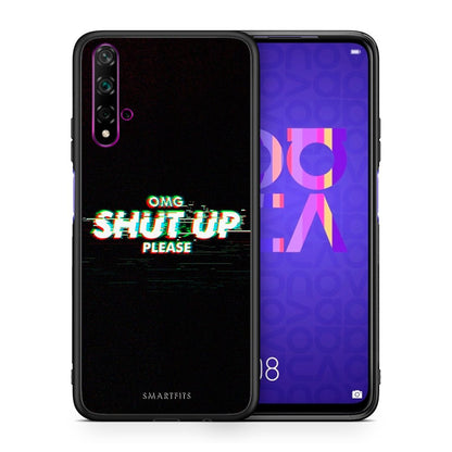 Θήκη Huawei Nova 5T/Honor 20 OMG ShutUp από τη Smartfits με σχέδιο στο πίσω μέρος και μαύρο περίβλημα | Huawei Nova 5T/Honor 20 OMG ShutUp case with colorful back and black bezels