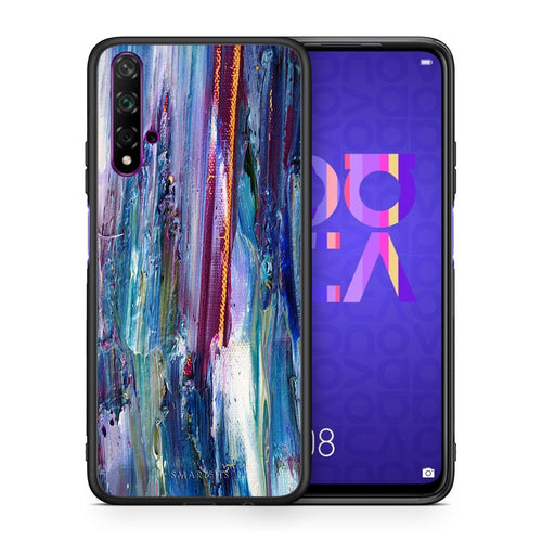 Θήκη Huawei Nova 5T/Honor 20 Winter Paint από τη Smartfits με σχέδιο στο πίσω μέρος και μαύρο περίβλημα | Huawei Nova 5T/Honor 20 Winter Paint case with colorful back and black bezels