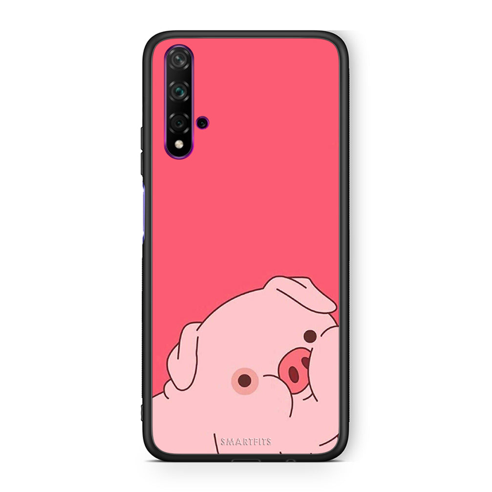 Huawei Nova 5T Pig Love 1 Θήκη Αγίου Βαλεντίνου από τη Smartfits με σχέδιο στο πίσω μέρος και μαύρο περίβλημα | Smartphone case with colorful back and black bezels by Smartfits
