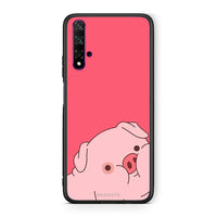 Thumbnail for Huawei Nova 5T Pig Love 1 Θήκη Αγίου Βαλεντίνου από τη Smartfits με σχέδιο στο πίσω μέρος και μαύρο περίβλημα | Smartphone case with colorful back and black bezels by Smartfits