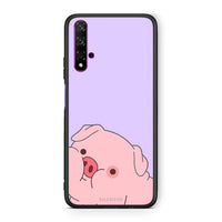 Thumbnail for Huawei Nova 5T Pig Love 2 Θήκη Αγίου Βαλεντίνου από τη Smartfits με σχέδιο στο πίσω μέρος και μαύρο περίβλημα | Smartphone case with colorful back and black bezels by Smartfits