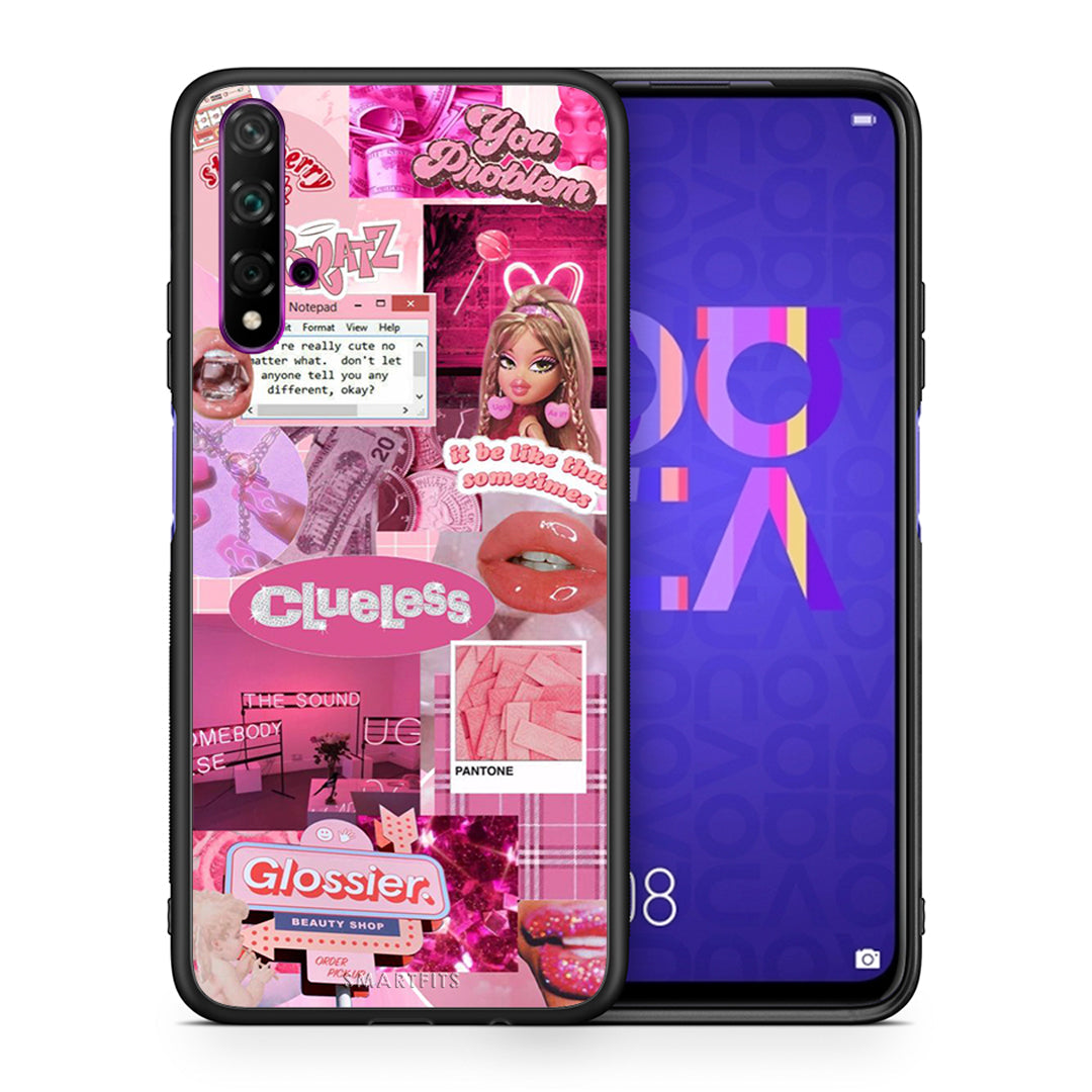 Θήκη Αγίου Βαλεντίνου Huawei Nova 5T / Honor 20 Pink Love από τη Smartfits με σχέδιο στο πίσω μέρος και μαύρο περίβλημα | Huawei Nova 5T / Honor 20 Pink Love case with colorful back and black bezels