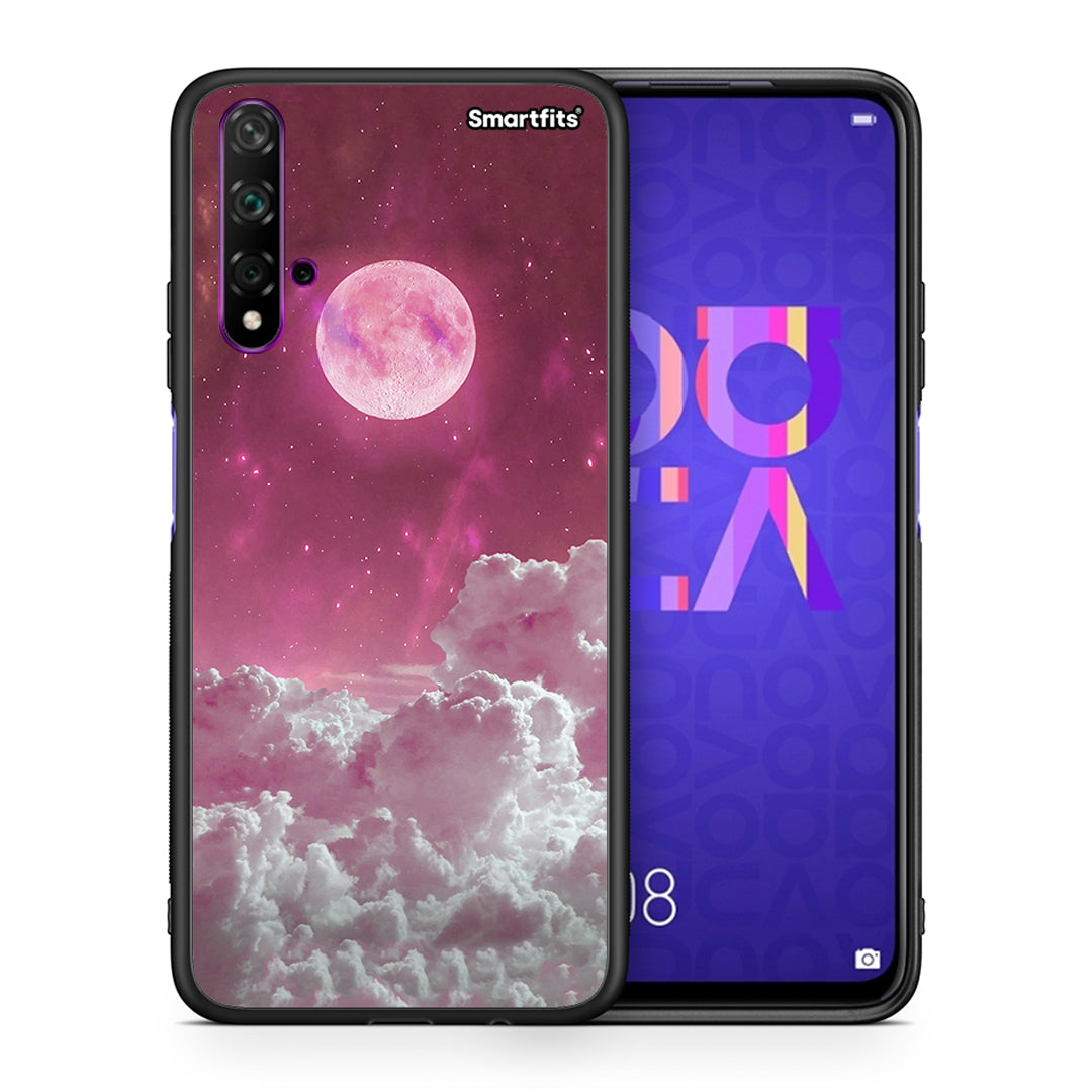 Θήκη Huawei Nova 5T / Honor 20 Pink Moon από τη Smartfits με σχέδιο στο πίσω μέρος και μαύρο περίβλημα | Huawei Nova 5T / Honor 20 Pink Moon case with colorful back and black bezels
