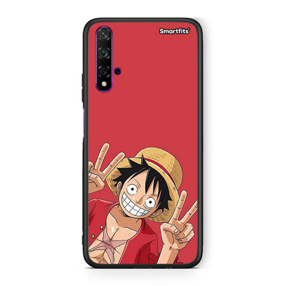 Huawei Nova 5T Pirate Luffy Θήκη από τη Smartfits με σχέδιο στο πίσω μέρος και μαύρο περίβλημα | Smartphone case with colorful back and black bezels by Smartfits