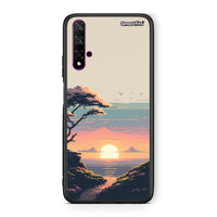 Thumbnail for Huawei Nova 5T Pixel Sunset Θήκη από τη Smartfits με σχέδιο στο πίσω μέρος και μαύρο περίβλημα | Smartphone case with colorful back and black bezels by Smartfits