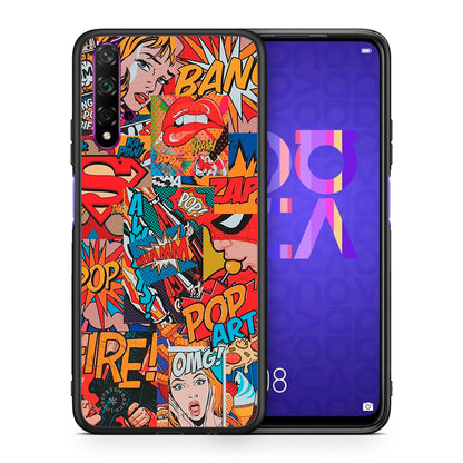 Θήκη Huawei Nova 5T/Honor 20 PopArt OMG από τη Smartfits με σχέδιο στο πίσω μέρος και μαύρο περίβλημα | Huawei Nova 5T/Honor 20 PopArt OMG case with colorful back and black bezels