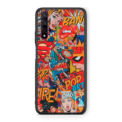 Huawei Nova 5T PopArt OMG θήκη από τη Smartfits με σχέδιο στο πίσω μέρος και μαύρο περίβλημα | Smartphone case with colorful back and black bezels by Smartfits