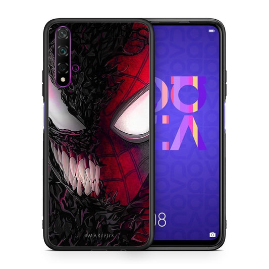 Θήκη Huawei Nova 5T/Honor 20 SpiderVenom PopArt από τη Smartfits με σχέδιο στο πίσω μέρος και μαύρο περίβλημα | Huawei Nova 5T/Honor 20 SpiderVenom PopArt case with colorful back and black bezels