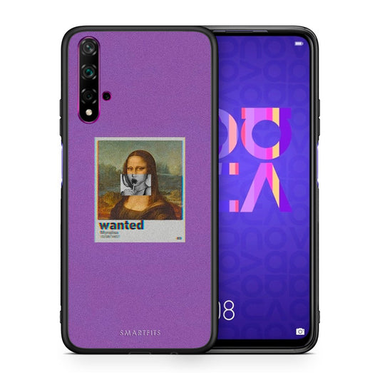 Θήκη Huawei Nova 5T/Honor 20 Monalisa Popart από τη Smartfits με σχέδιο στο πίσω μέρος και μαύρο περίβλημα | Huawei Nova 5T/Honor 20 Monalisa Popart case with colorful back and black bezels