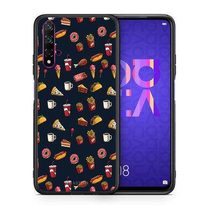 Θήκη Huawei Nova 5T/Honor 20 Hungry Random από τη Smartfits με σχέδιο στο πίσω μέρος και μαύρο περίβλημα | Huawei Nova 5T/Honor 20 Hungry Random case with colorful back and black bezels