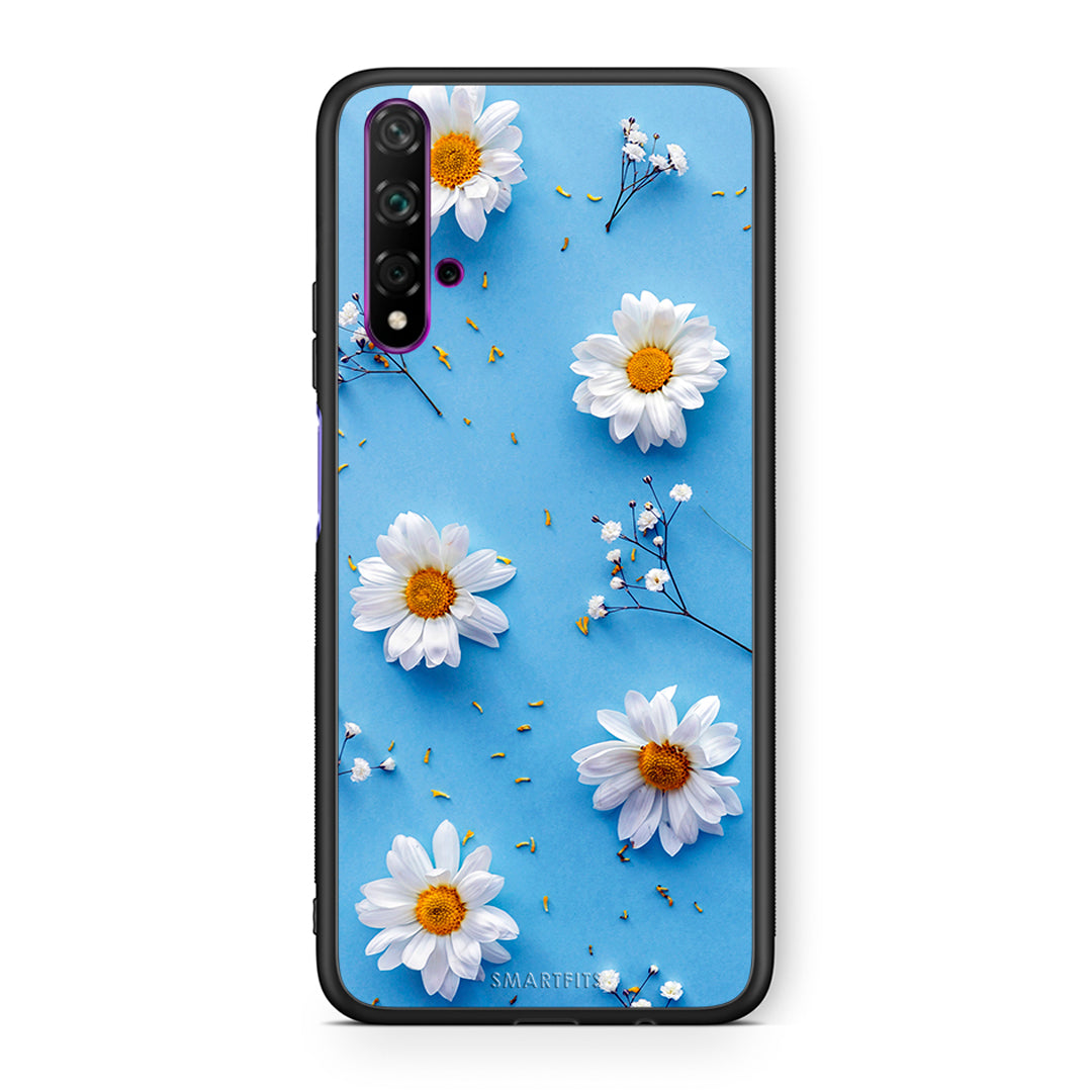 Huawei Nova 5T Real Daisies θήκη από τη Smartfits με σχέδιο στο πίσω μέρος και μαύρο περίβλημα | Smartphone case with colorful back and black bezels by Smartfits