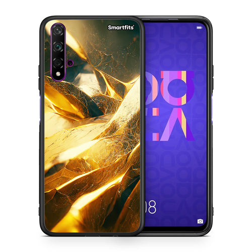 Θήκη Huawei Nova 5T/Honor 20 Real Gold από τη Smartfits με σχέδιο στο πίσω μέρος και μαύρο περίβλημα | Huawei Nova 5T/Honor 20 Real Gold case with colorful back and black bezels