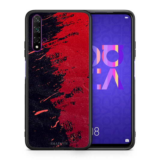 Θήκη Αγίου Βαλεντίνου Huawei Nova 5T / Honor 20 Red Paint από τη Smartfits με σχέδιο στο πίσω μέρος και μαύρο περίβλημα | Huawei Nova 5T / Honor 20 Red Paint case with colorful back and black bezels