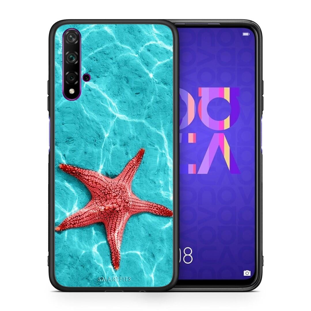Θήκη Huawei Nova 5T / Honor 20 Red Starfish από τη Smartfits με σχέδιο στο πίσω μέρος και μαύρο περίβλημα | Huawei Nova 5T / Honor 20 Red Starfish case with colorful back and black bezels