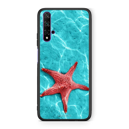 Huawei Nova 5T Red Starfish Θήκη από τη Smartfits με σχέδιο στο πίσω μέρος και μαύρο περίβλημα | Smartphone case with colorful back and black bezels by Smartfits
