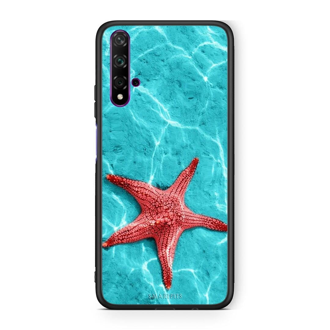 Huawei Nova 5T Red Starfish Θήκη από τη Smartfits με σχέδιο στο πίσω μέρος και μαύρο περίβλημα | Smartphone case with colorful back and black bezels by Smartfits