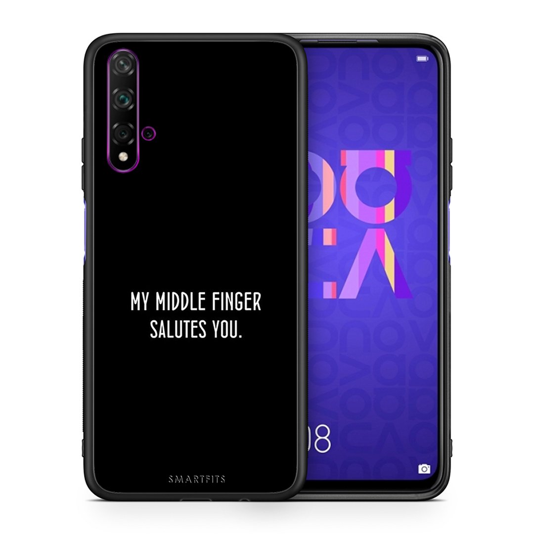 Θήκη Huawei Nova 5T/Honor 20 Salute από τη Smartfits με σχέδιο στο πίσω μέρος και μαύρο περίβλημα | Huawei Nova 5T/Honor 20 Salute case with colorful back and black bezels