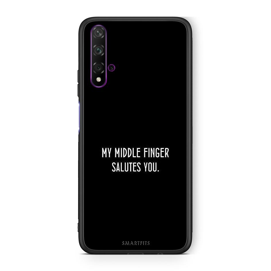 Huawei Nova 5T Salute θήκη από τη Smartfits με σχέδιο στο πίσω μέρος και μαύρο περίβλημα | Smartphone case with colorful back and black bezels by Smartfits