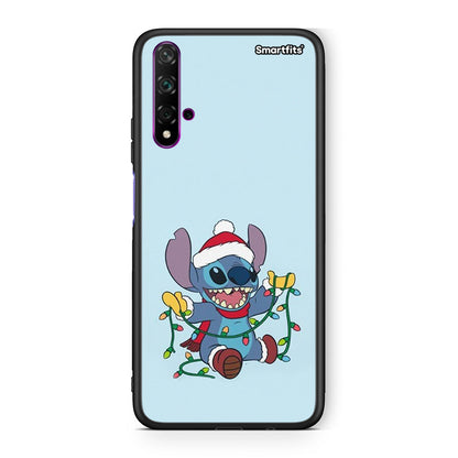 Huawei Nova 5T Santa Stich θήκη από τη Smartfits με σχέδιο στο πίσω μέρος και μαύρο περίβλημα | Smartphone case with colorful back and black bezels by Smartfits
