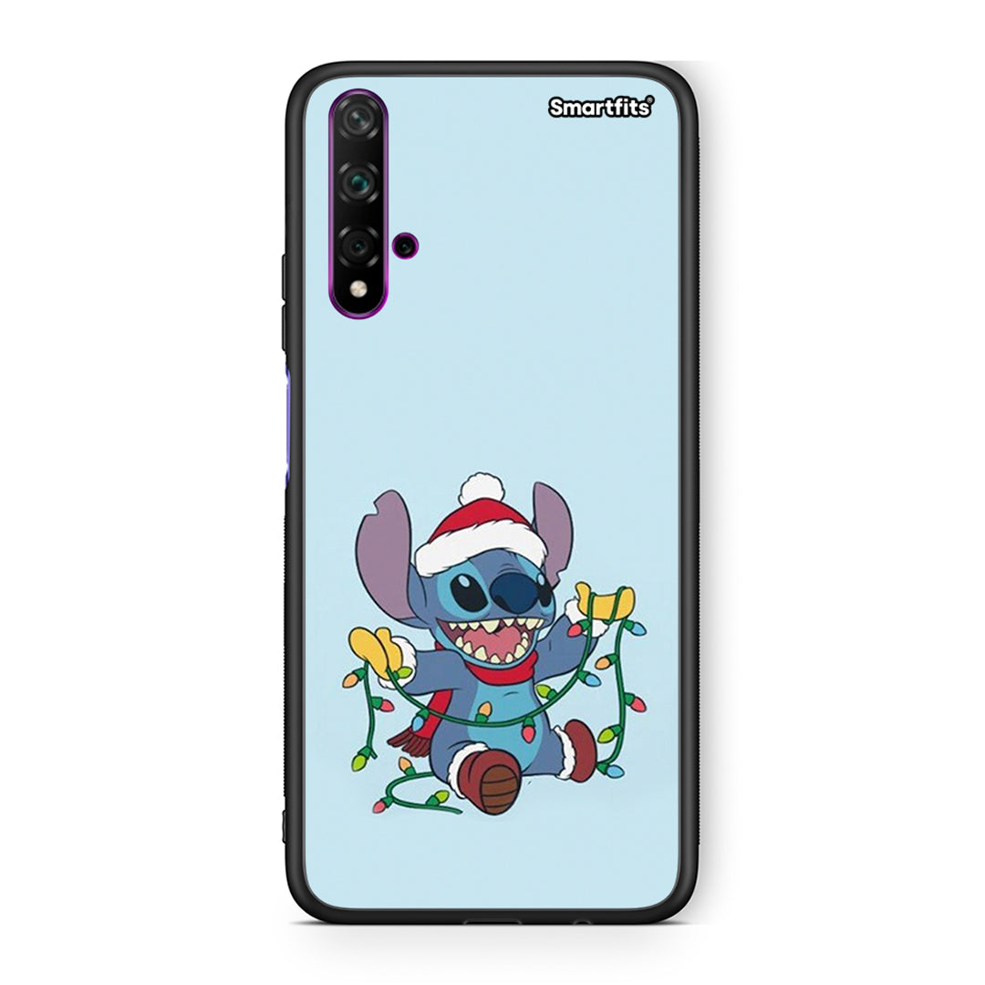 Huawei Nova 5T Santa Stich θήκη από τη Smartfits με σχέδιο στο πίσω μέρος και μαύρο περίβλημα | Smartphone case with colorful back and black bezels by Smartfits