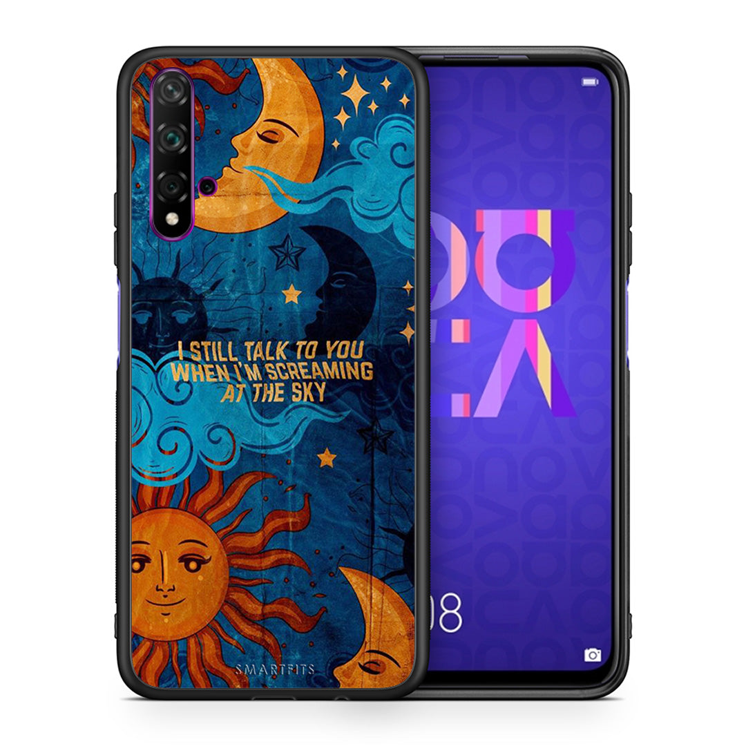 Θήκη Huawei Nova 5T/Honor 20 Screaming Sky από τη Smartfits με σχέδιο στο πίσω μέρος και μαύρο περίβλημα | Huawei Nova 5T/Honor 20 Screaming Sky case with colorful back and black bezels